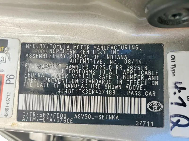2014 TOYOTA CAMRY LE  