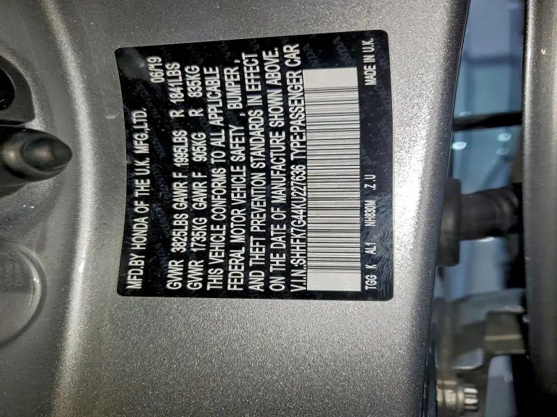 2019 HONDA CIVIC SPORT  