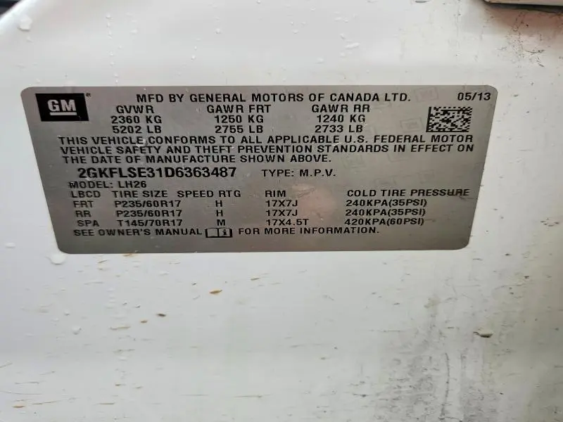 2013 GMC TERRAIN SLE  