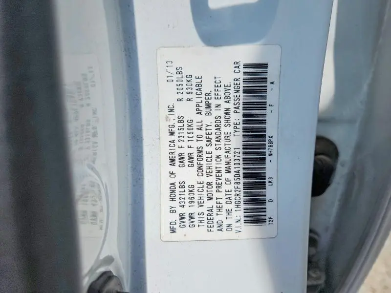 2013 HONDA ACCORD EXL  