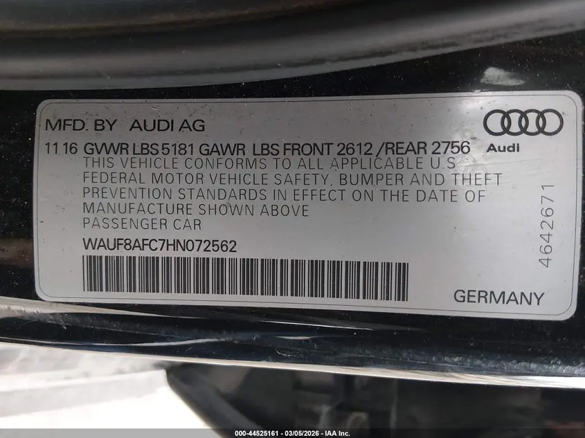 2017 AUDI A6 2.0T PREMIUM