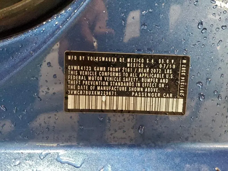 2019 VOLKSWAGEN JETTA S  