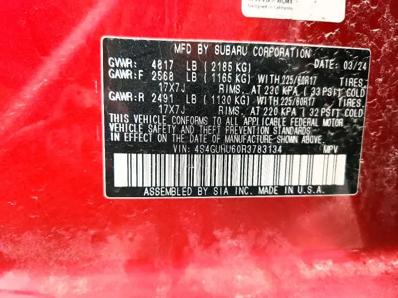 2024 SUBARU CROSSTREK WILDERNESS  