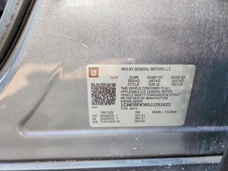 2018 CHEVROLET TRAVERSE LS  