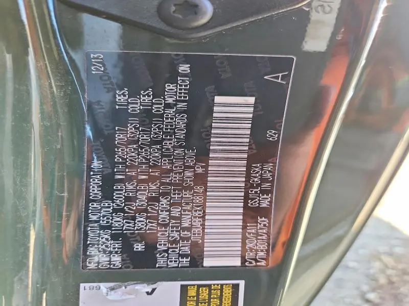 2014 TOYOTA FJ CRUISER BASE  