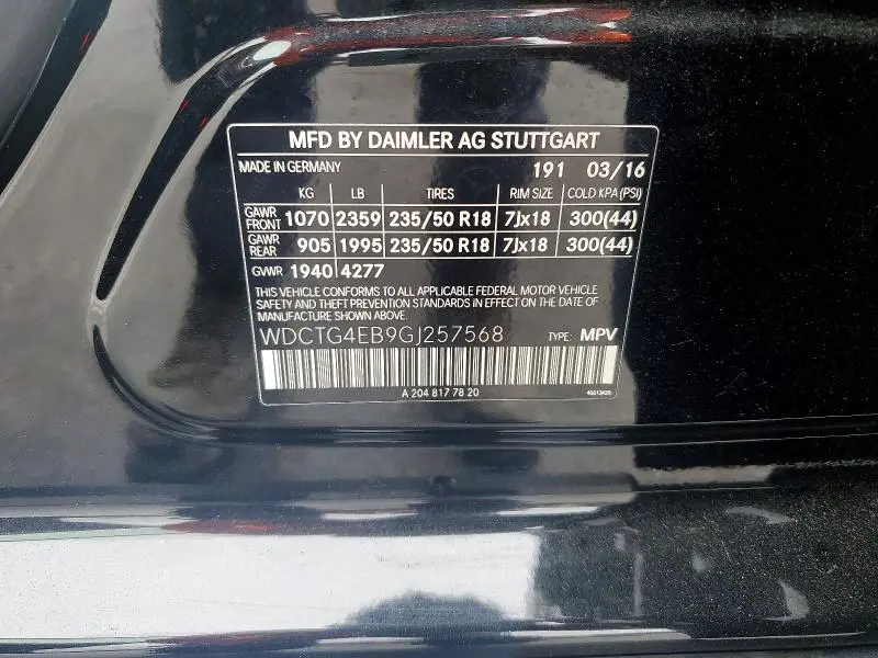 2016 MERCEDES-BENZ GLA 250  