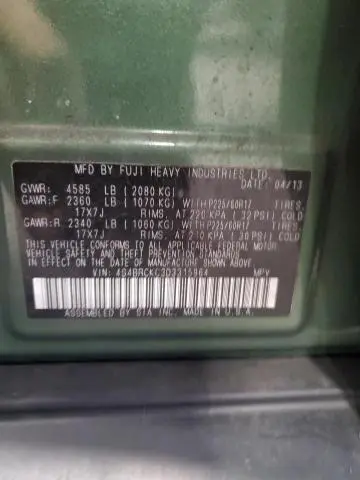 2013 SUBARU OUTBACK 2.5I LIMITED  