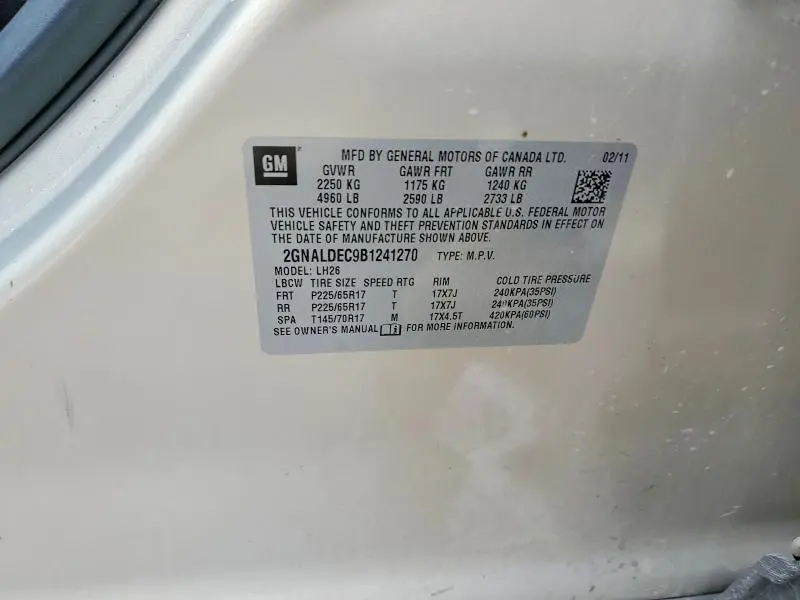 2011 CHEVROLET EQUINOX LT  