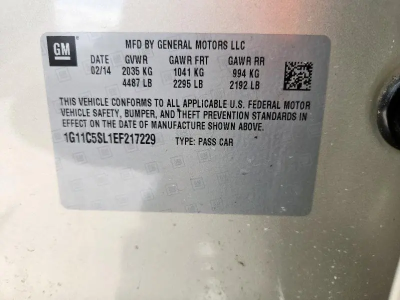 2014 CHEVROLET MALIBU 1LT  