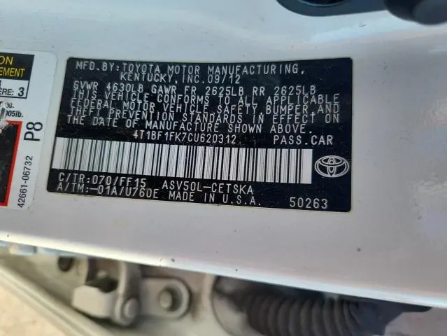 2012 TOYOTA CAMRY BASE  