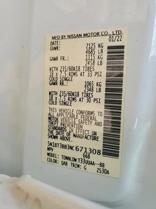 2022 NISSAN ROGUE SV  