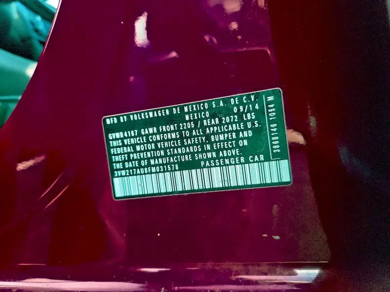 2015 VOLKSWAGEN GOLF   