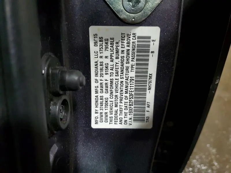 2015 HONDA CIVIC LX  