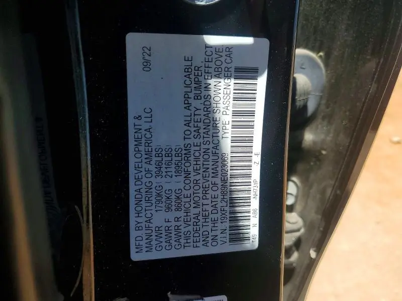2022 HONDA CIVIC SPORT  