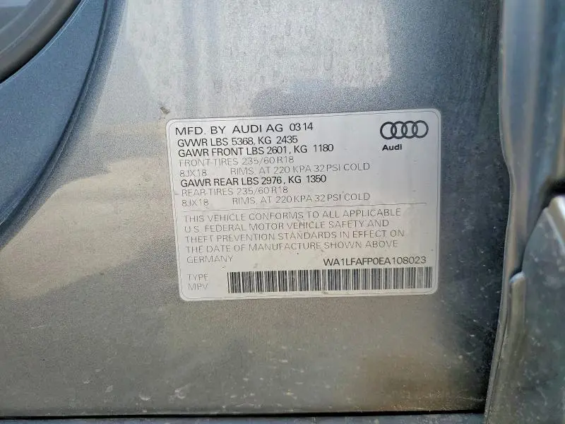 2014 AUDI Q5   