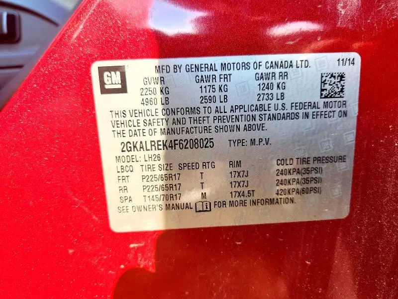 2015 GMC TERRAIN SLE  