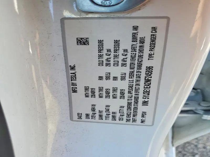2022 TESLA MODEL 3   