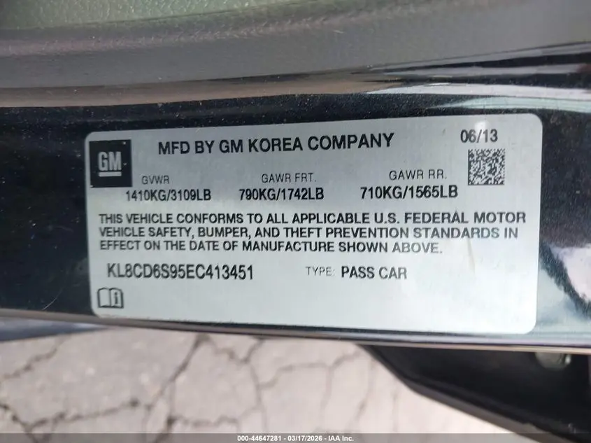 2014 CHEVROLET SPARK 1LT AUTO