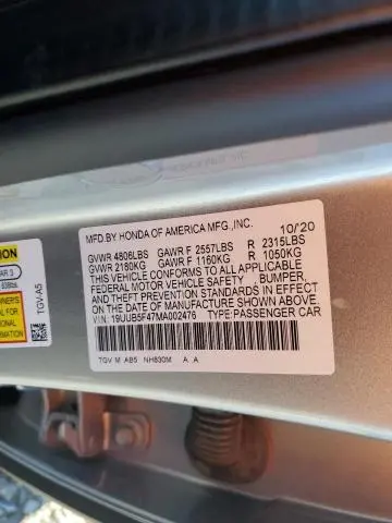 2021 ACURA TLX TECHNOLOGY  