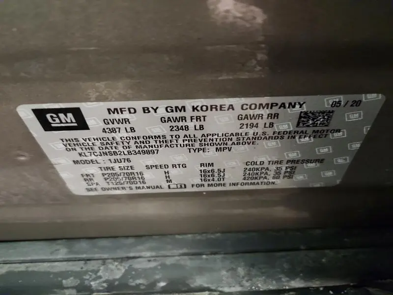 2020 CHEVROLET TRAX LS  