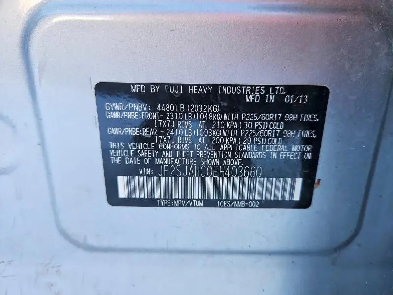 2014 SUBARU FORESTER 2.5I LIMITED  