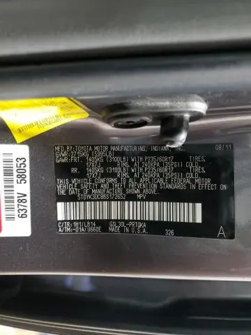 2011 TOYOTA SIENNA XLE  