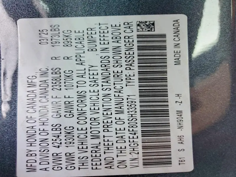 2025 HONDA CIVIC SPORT  