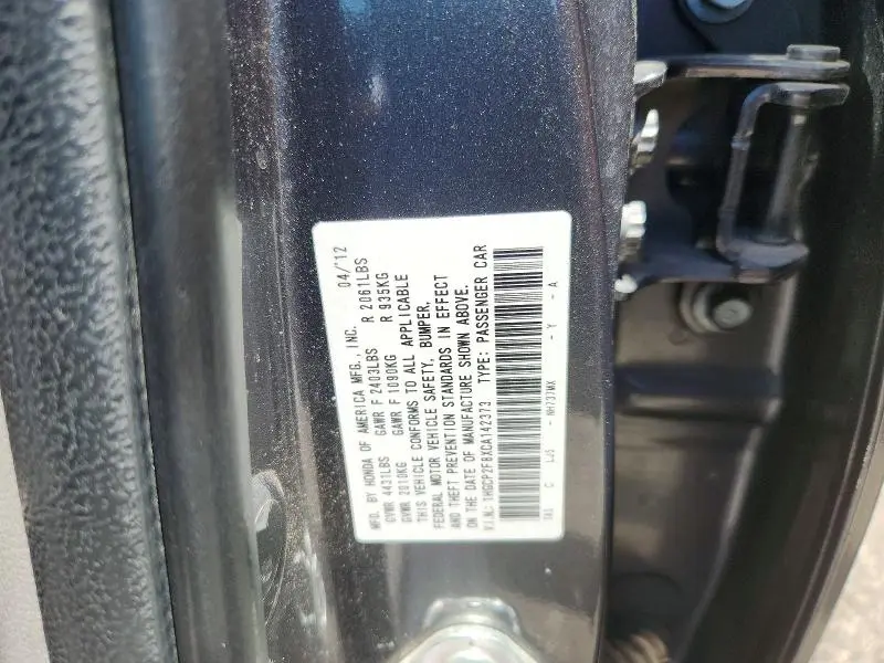 2012 HONDA ACCORD EXL  
