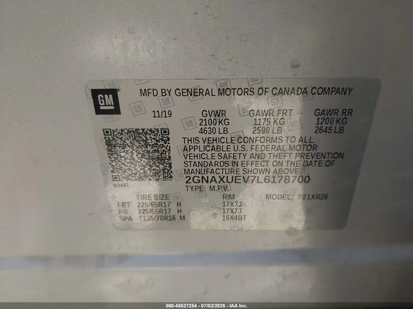 2020 CHEVROLET EQUINOX AWD LT 1.5L TURBO