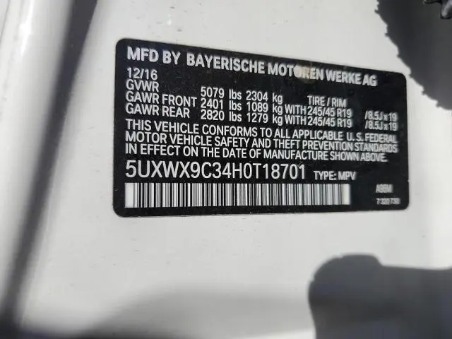 2017 BMW X3 XDRIVE28I  
