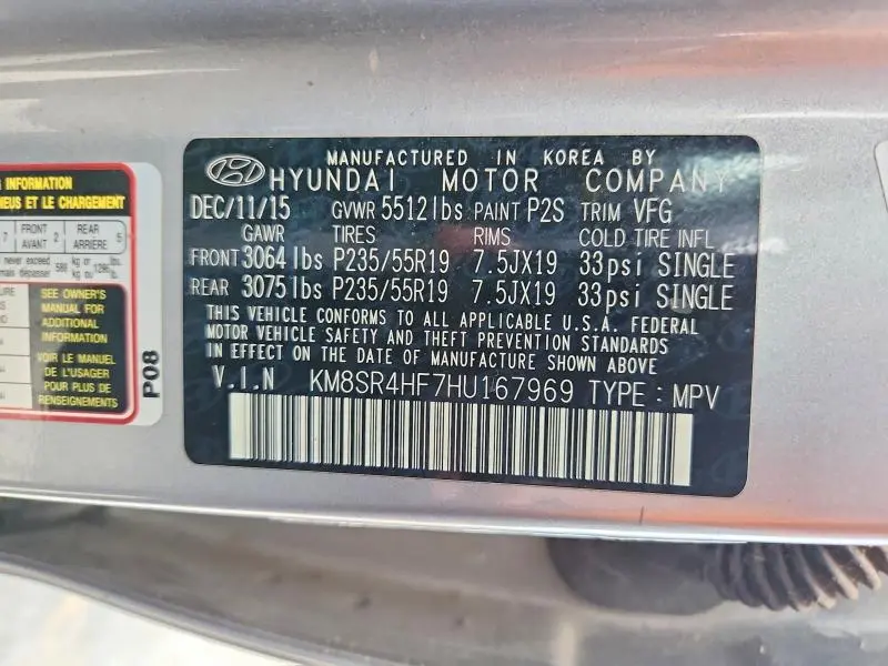 2017 HYUNDAI SANTA FE SE ULTIMATE  