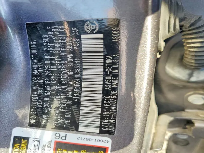 2017 TOYOTA CAMRY LE  