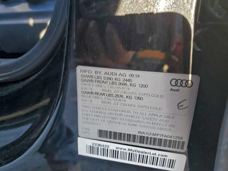 2015 AUDI Q5 PREMIUM PLUS  