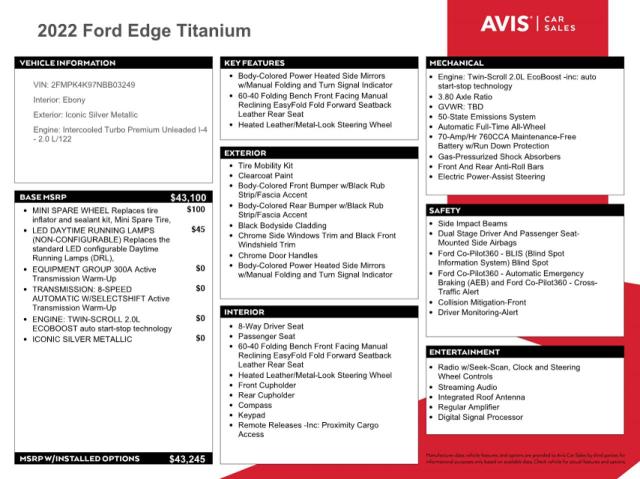 2022 FORD EDGE TITANIUM