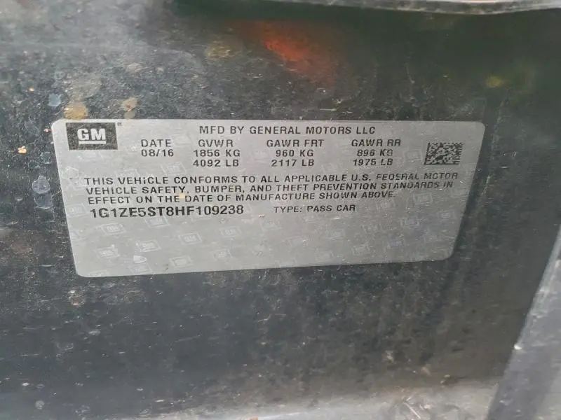 2017 CHEVROLET MALIBU LT  