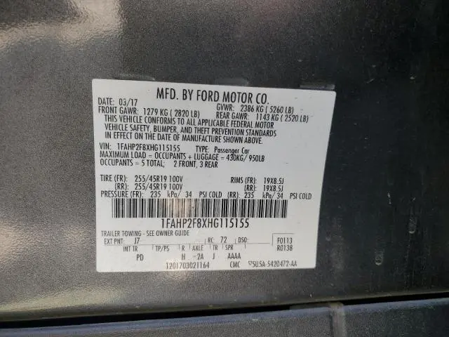 2017 FORD TAURUS LIMITED  