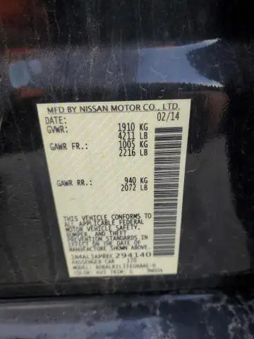 2014 NISSAN ALTIMA 2.5  