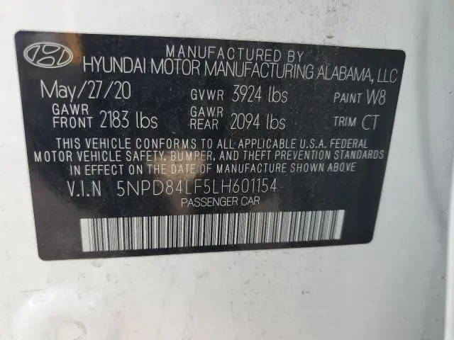 2020 HYUNDAI ELANTRA SEL  