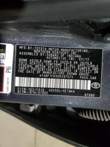 2013 TOYOTA CAMRY L  