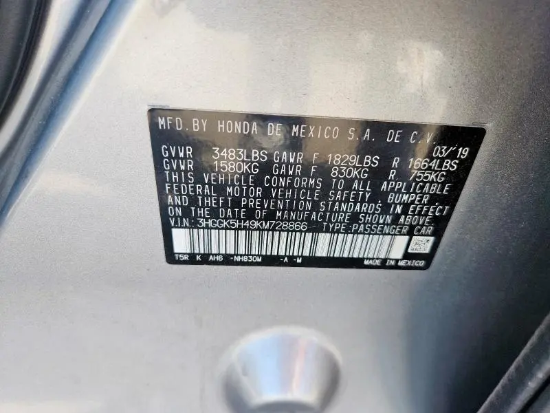 2019 HONDA FIT LX