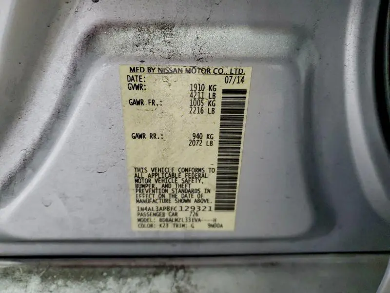 2015 NISSAN ALTIMA 2.5  