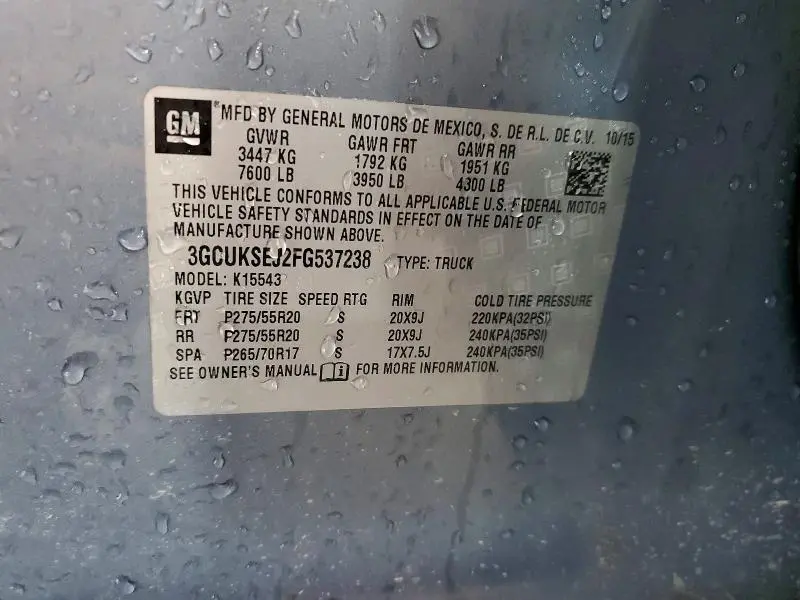 2015 CHEVROLET SILVERADO K1500 LTZ  