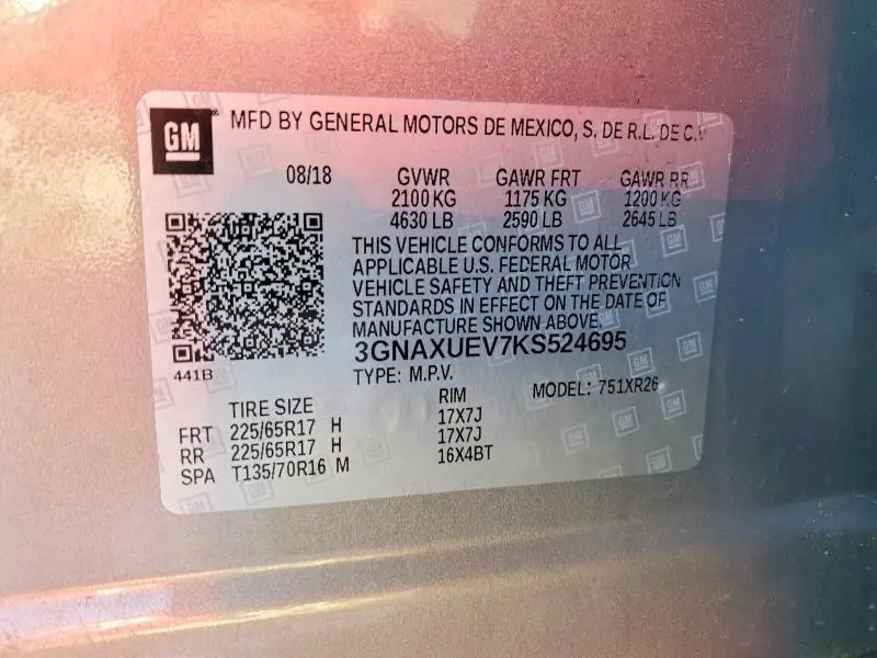 2019 CHEVROLET EQUINOX LT  