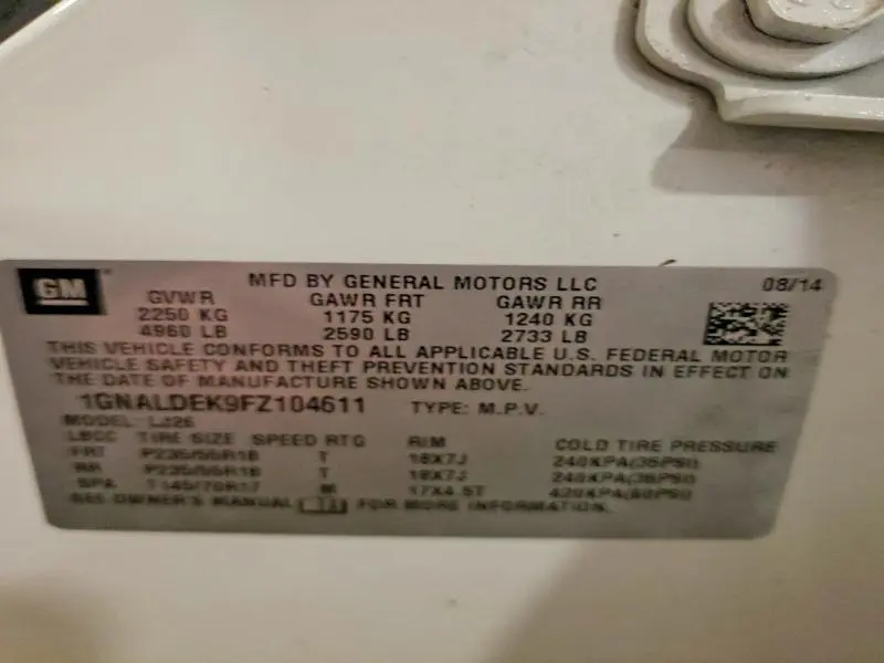 2015 CHEVROLET EQUINOX LTZ  