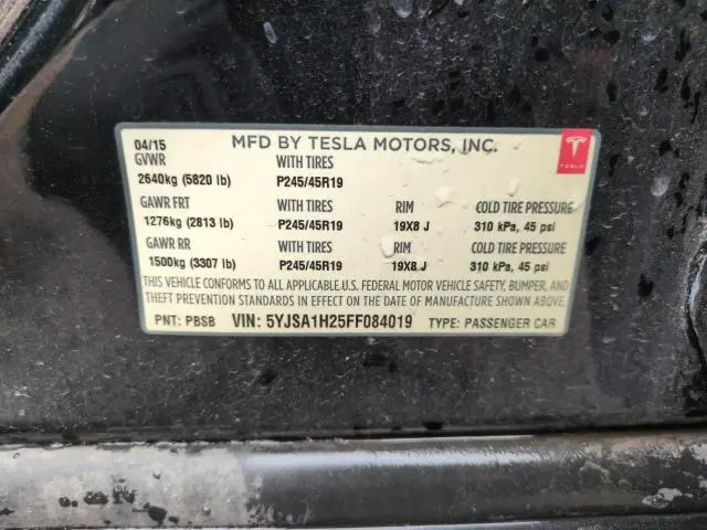 2015 TESLA MODEL S 85D  
