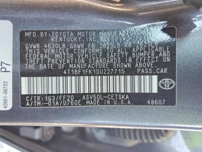2013 TOYOTA CAMRY SE  