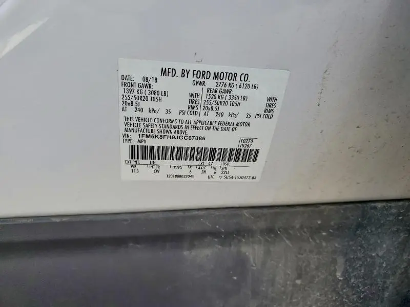 2018 FORD EXPLORER LIMITED  