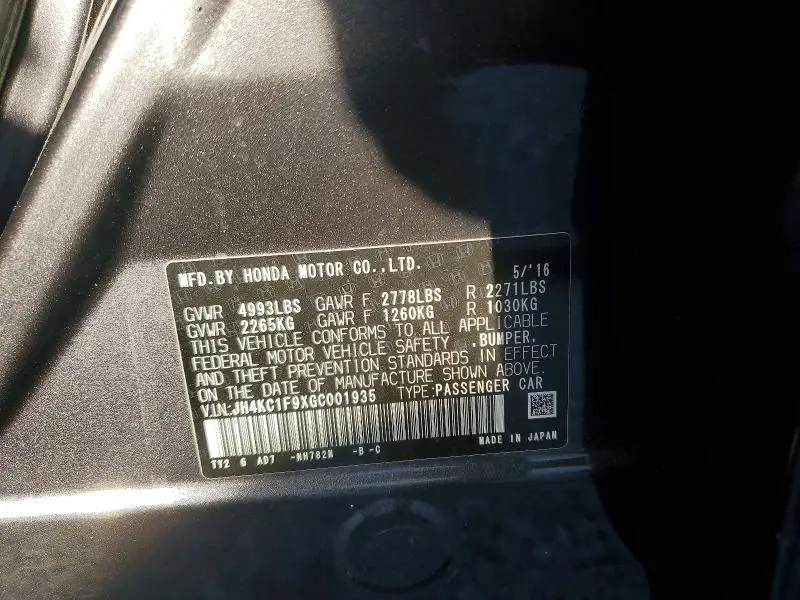 2016 ACURA RLX ADVANCE  