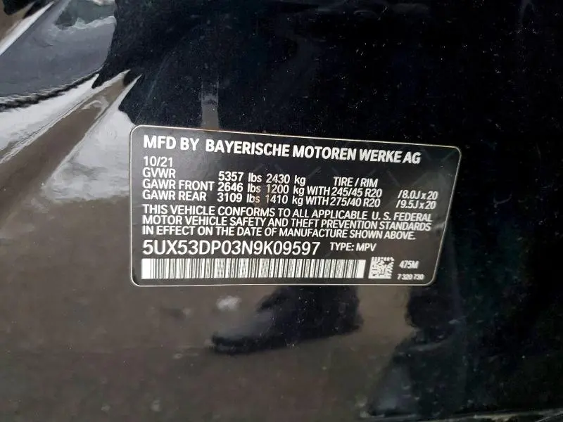 2022 BMW X3 XDRIVE30I  