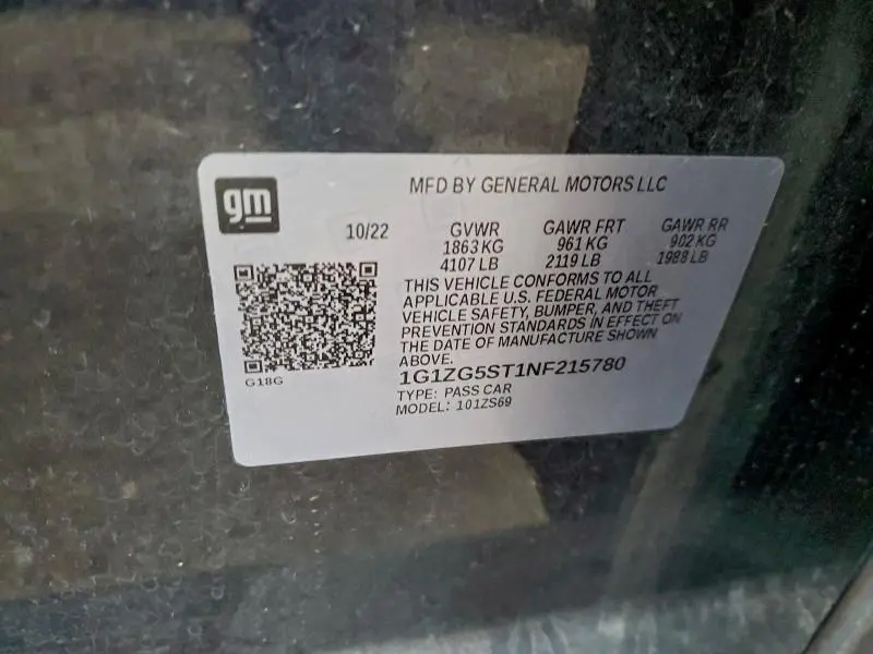 2022 CHEVROLET MALIBU RS  